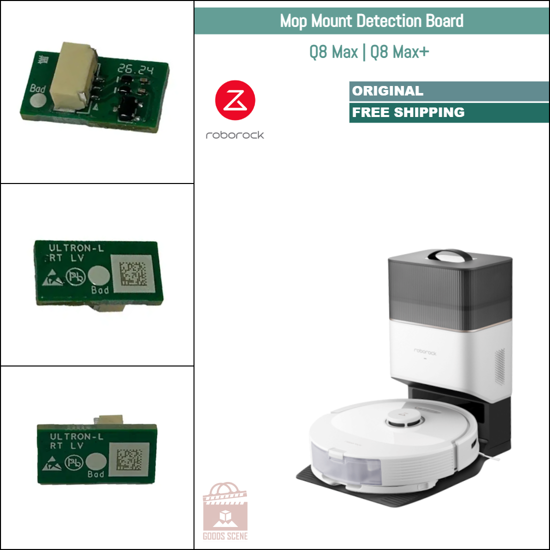 Roborock Q8 Max, Q8 Max+ | Original Spare & Repair Parts: Mop Cloth Mount Detection Board Sensor