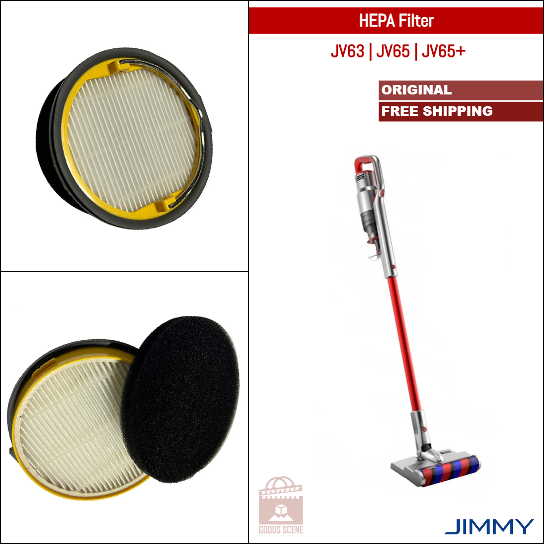 Jimmy JV63, JV65, JV65+ | Original Consumable Parts & Accessories: HEPA Filter