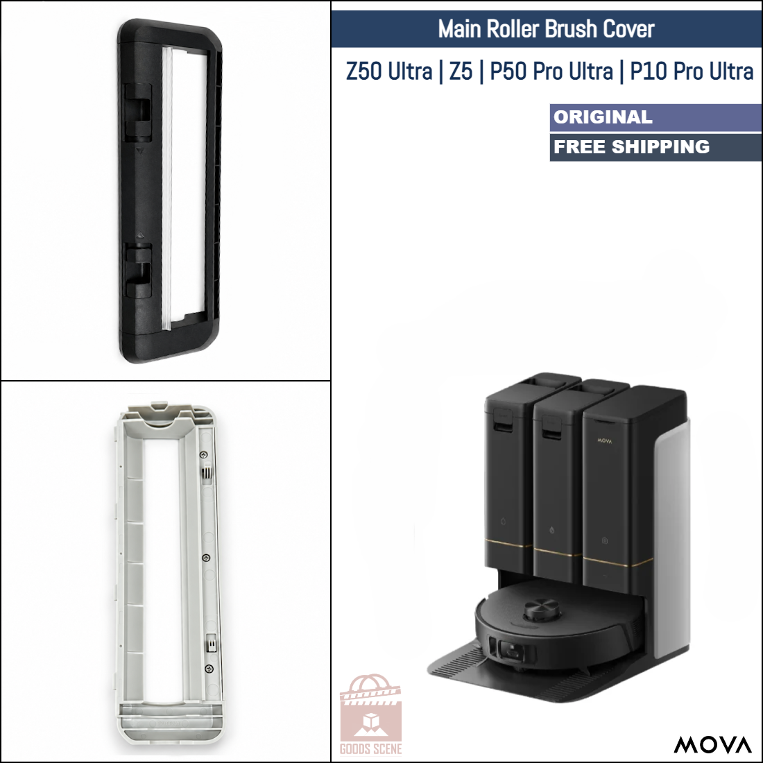 MOVA Z50 Ultra, Z5, P50 Pro Ultra, P10 Pro Ultra | Original Spare Parts & Accessories: Main Roller Brush Cover