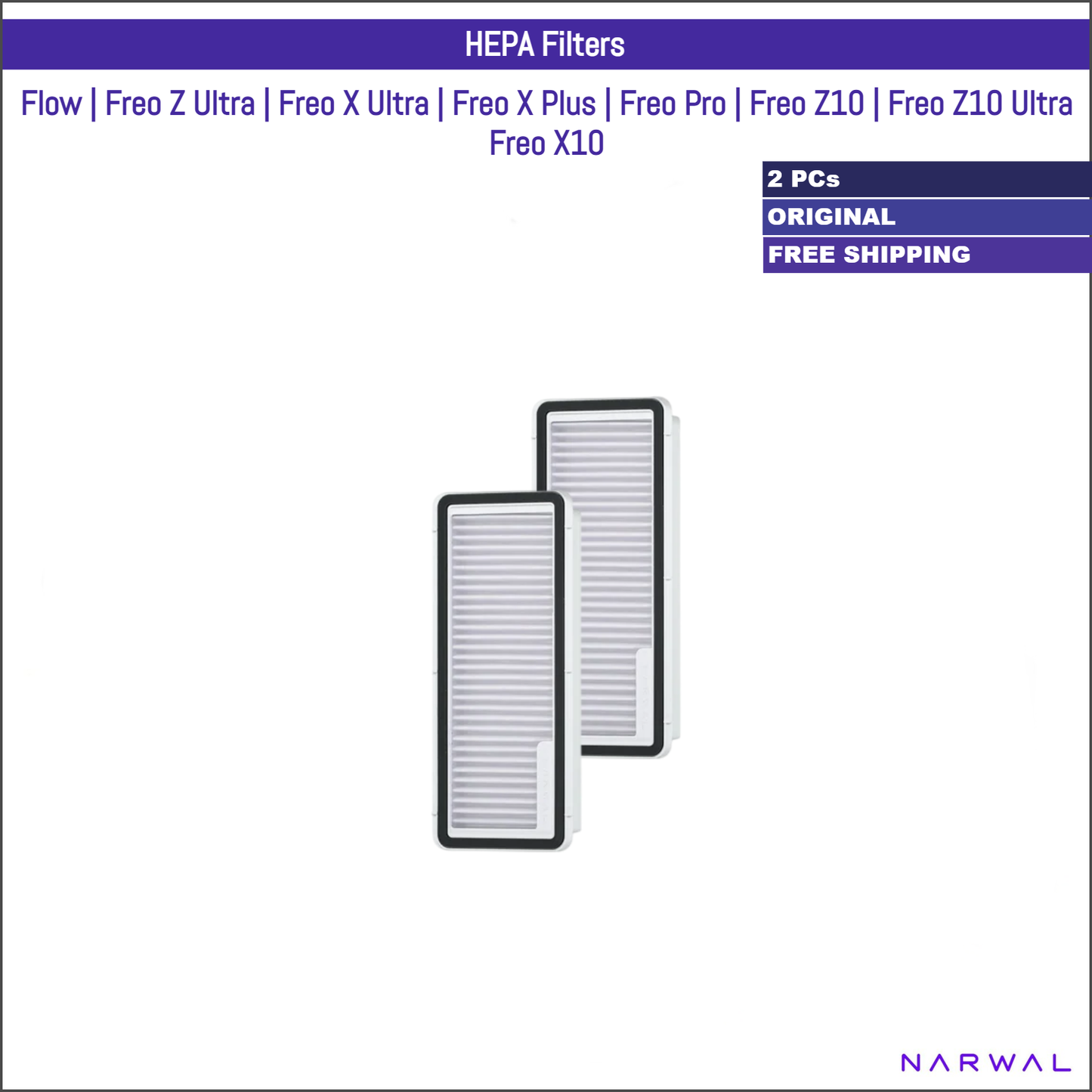 Narwal Flow, Freo Z Ultra, Freo X Ultra, Freo X Plus, Freo Pro, Freo Z10, Freo Z10 Ultra, Freo X10 | Original Consumable Parts & Accessories: HEPA Filters
