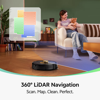 Vexilar W9 Robot Vacuum Cleaner & Mop | LDS Navigation, Smart Mapping & 8000Pa Suction