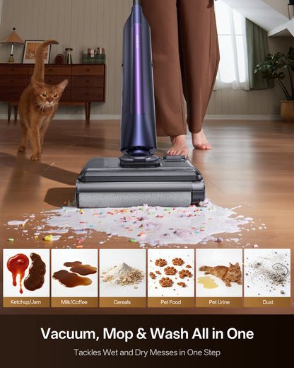 Ultenic AC1 TriFlex Cordless Wet Dry Vacuum Cleaner & Floor Washer | 180° Lay-Flat Cleaning & Self-Cleaning System