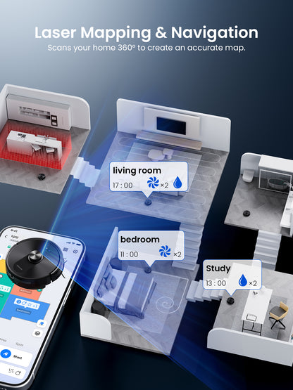 Proscenic Q10 Robot Vacuum Cleaner & Mop with LiDAR Navigation | 8000Pa Suction