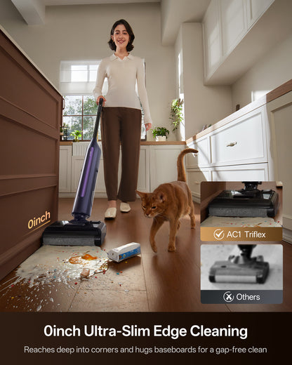Ultenic AC1 TriFlex Cordless Wet Dry Vacuum Cleaner & Floor Washer | 180° Lay-Flat Cleaning & Self-Cleaning System
