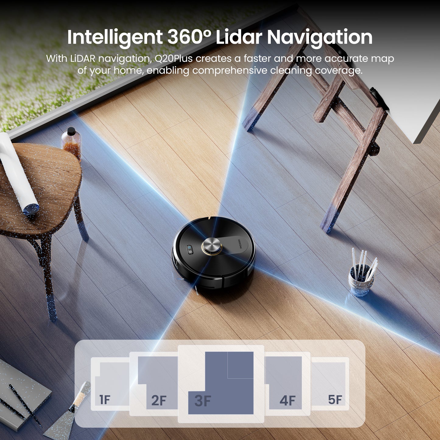 Proscenic Q20 Plus Robot Vacuum Cleaner & Mop with Bagless Self-Empty Station | 10000Pa Suction