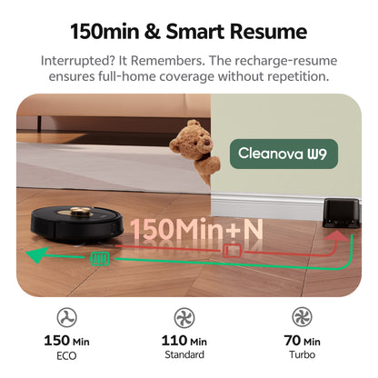 Vexilar W9 Robot Vacuum Cleaner & Mop | LDS Navigation, Smart Mapping & 8000Pa Suction