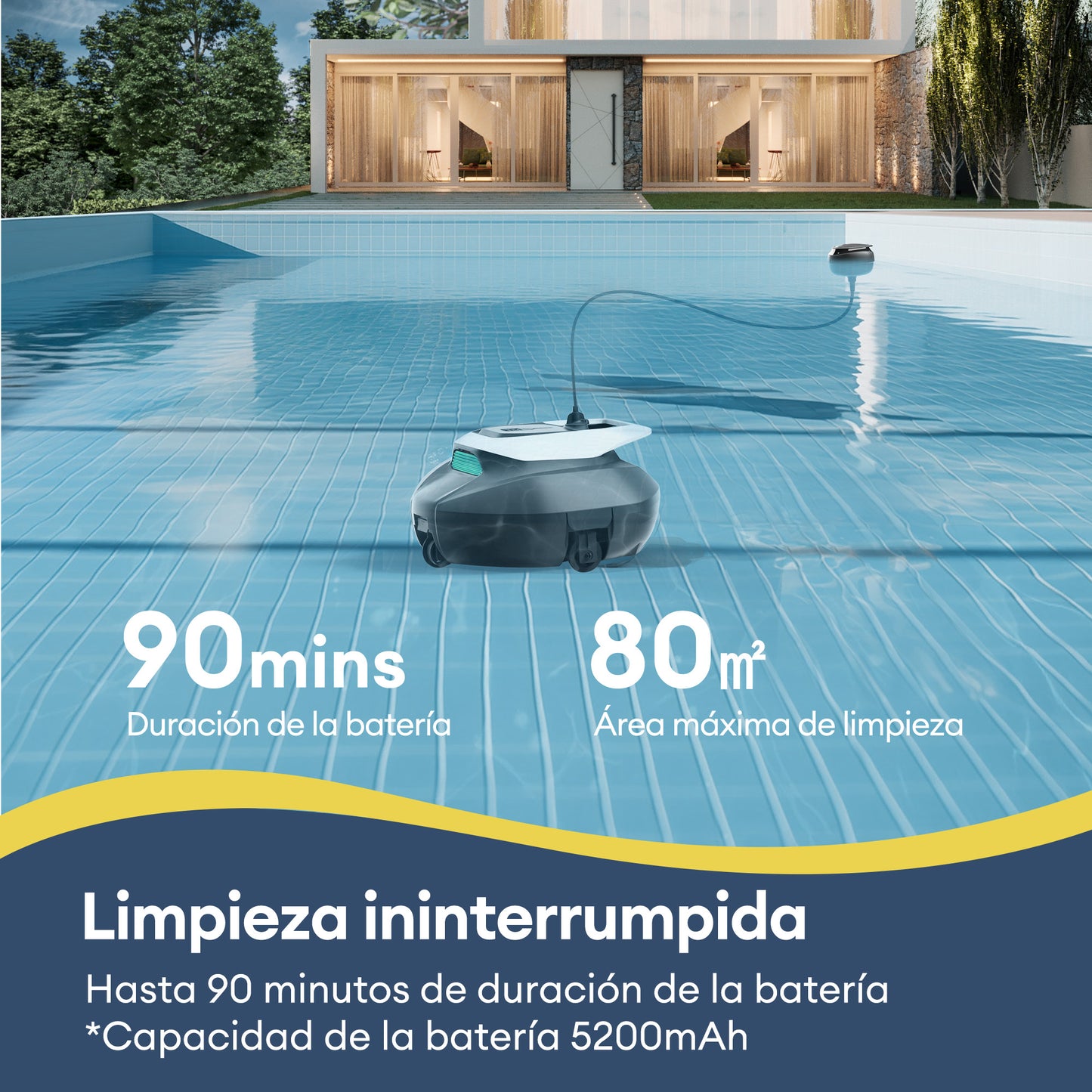 Ultenic Pooleco 10S Cordless Robotic Pool Cleaner | App & Remote Control