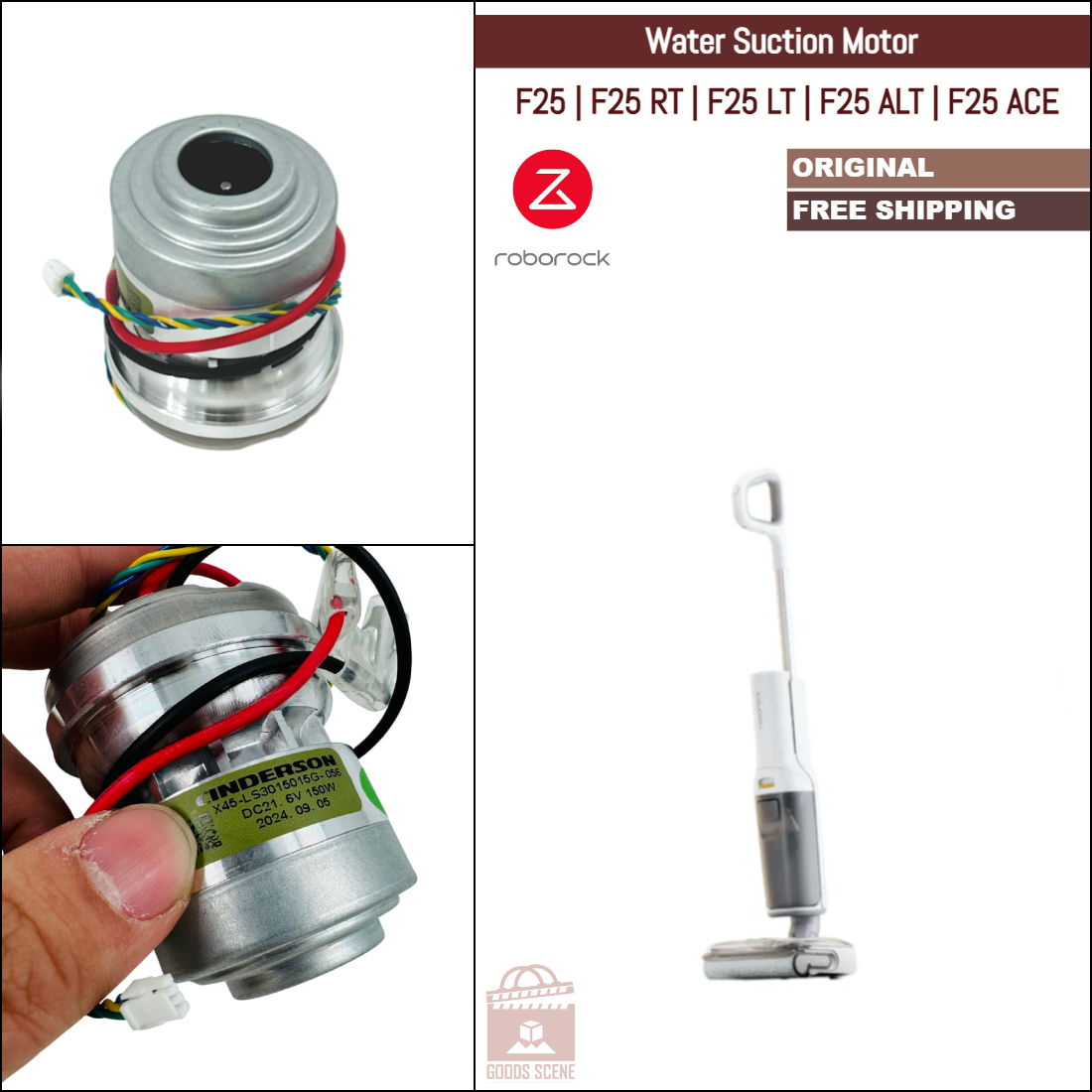 Roborock F25, F25 RT, F25 LT, F25 ALT, F25 ACE | Original Spare & Repair Parts: Water Suction Motor