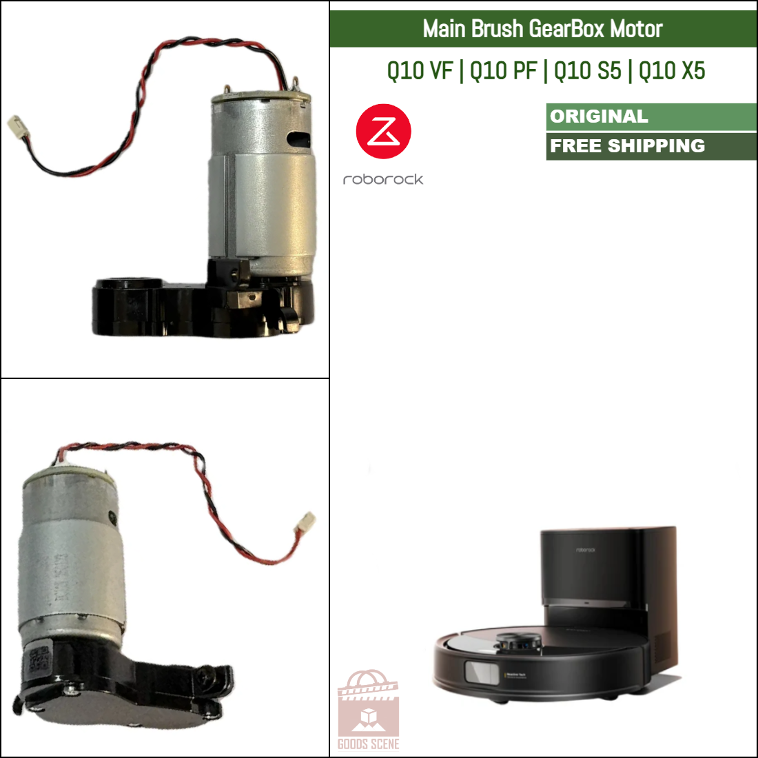 Roborock Q10 VF, Q10 PF, Q10 S5, Q10 X5 | Original Spare & Repair Parts: Main Brush Gearbox Motor