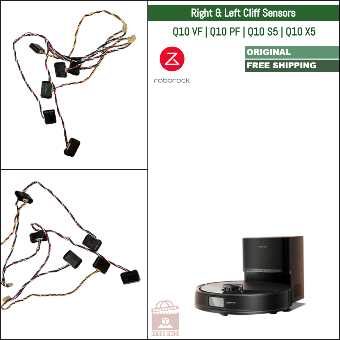Roborock Q10 VF, Q10 PF, Q10 S5, Q10 X5 | Original Spare & Repair Parts: Right & Left Cliff Sensors