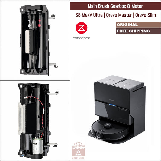 Roborock S8 MaxV Ultra, Qrevo Master, Qrevo Slim | Original Spare & Repair Parts: Main Brush Gearbox Motor With Housing