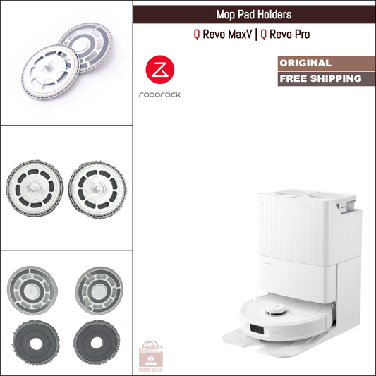 Roborock Q Revo MaxV, Q Revo Pro | Original Spare Parts & Accessories: FlexiArm Mop Pad Mount Tray Holder & Mop Pads