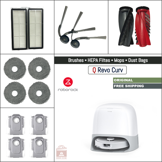 Roborock Qrevo Curv, P20 Pro | Original Consumable Parts & Accessories:  Brushes, Mops, HEPA Filters & Dust Bags