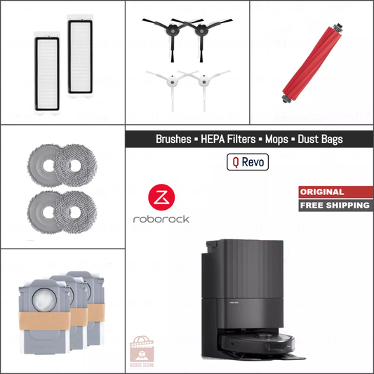 Roborock Q Revo, P10 | Original Consumable Parts & Accessories:  Brushes, Mops, HEPA Filters & Dust Bags