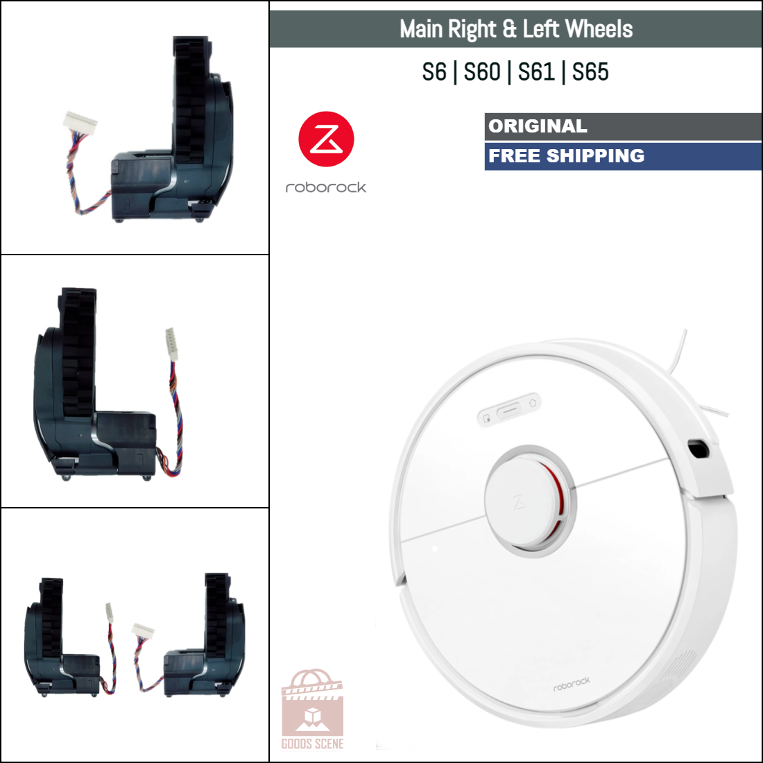 Roborock S6, S60, S61, S65 | Originale Ersatz- und Reparaturteile: Haupträder rechts und links