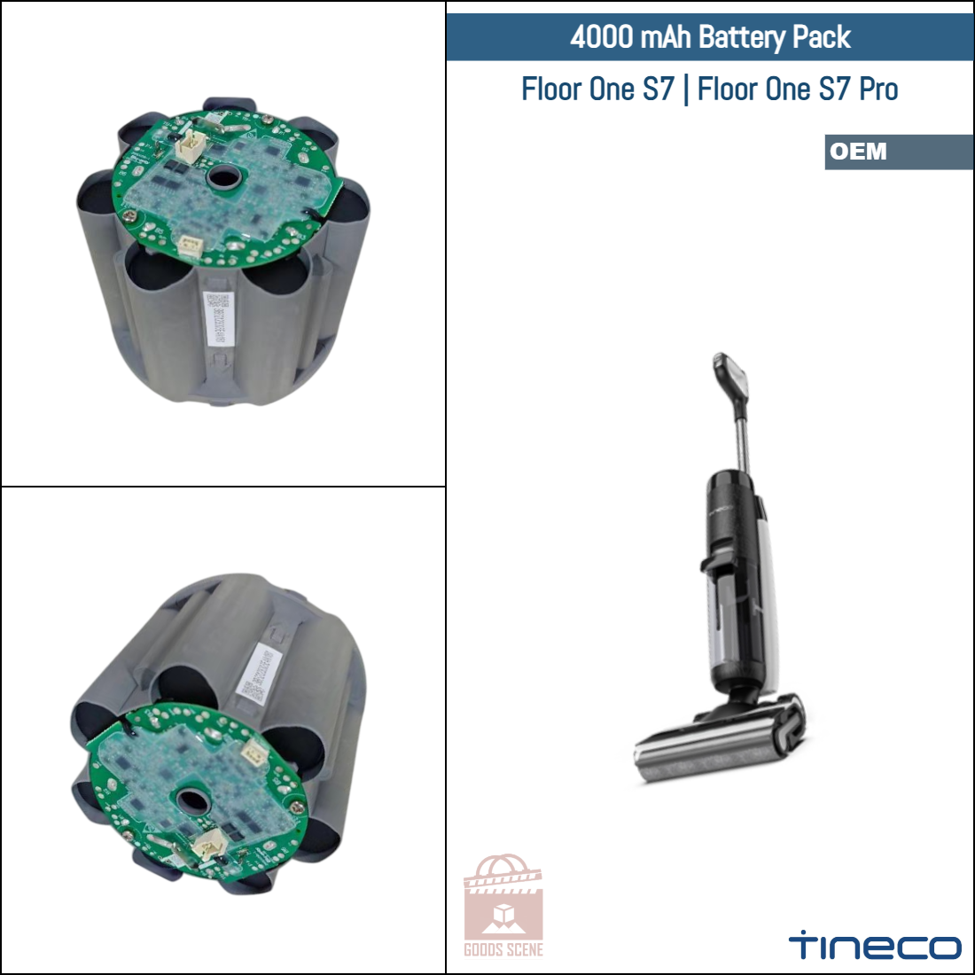 Tineco Floor One S7, Floor One S7 Pro | Original Spare & Repair Parts: OEM Battery Pack, 4000mAh