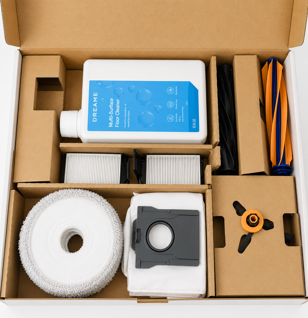 Dreame X60 Ultra, X60 Ultra Complete, X60 Master, X60 Max Ultra, X60 Max Ultra Complete, X60 Max Master | Original Consumable Parts & Accessories: Brushes, Mops, HEPA Filters, Dust Bags, Cleaning Liquid (Kit)