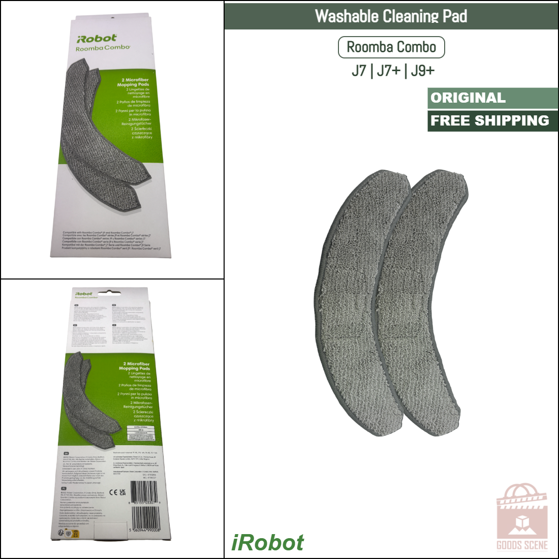 iRobot Roomba Combo J7, J7+, J9+ | Original Consumable Parts & Accessories: Washable Cleaning Pad