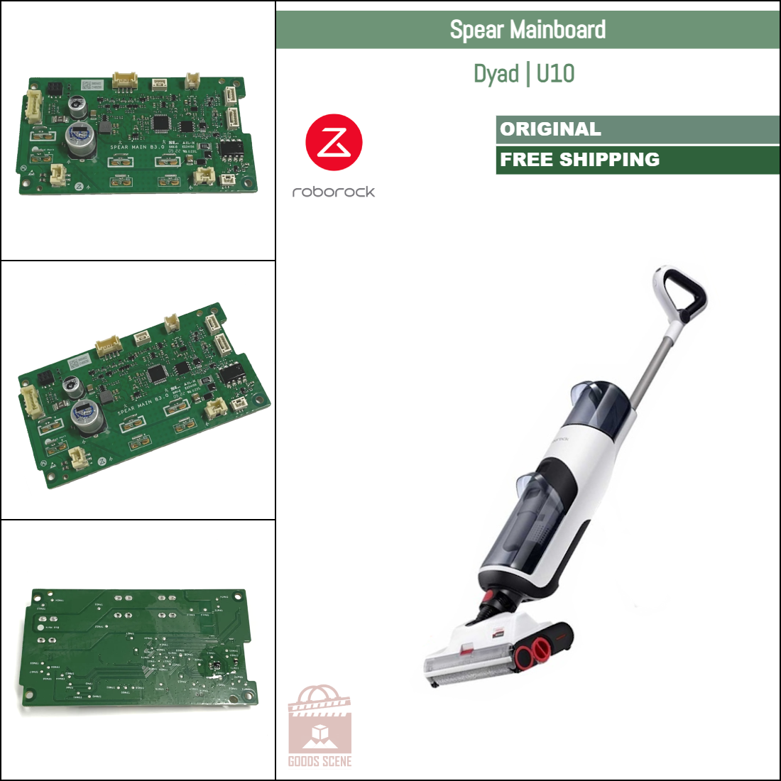 Roborock Dyad, U10 | Originale reservedeler og reparasjonsdeler: Spear hovedkort hovedkort, 220V