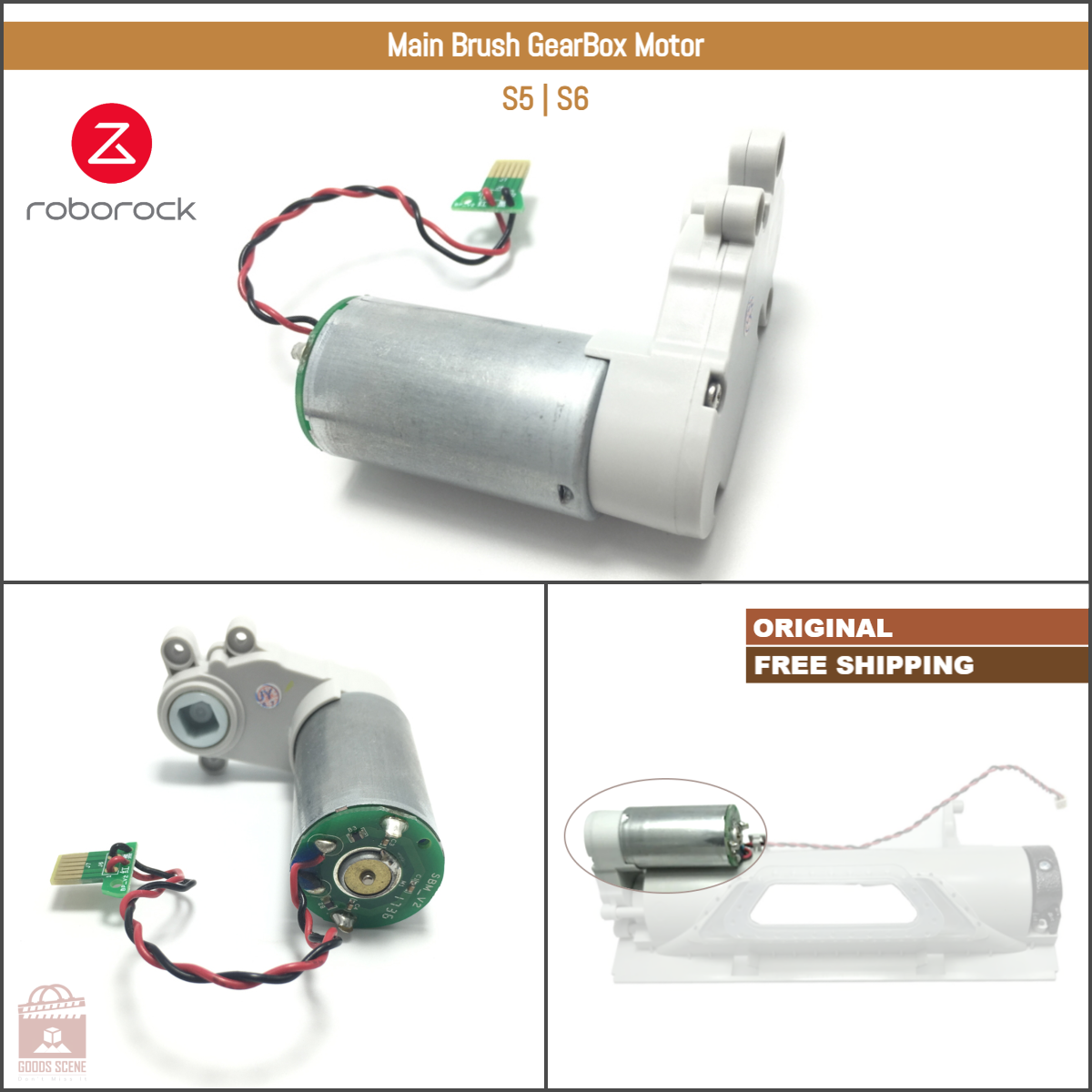 Roborock S5, S6 | Original Ersatz- und Reparaturteile: Hauptbürsten-Getriebemotor