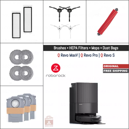 Roborock Q Revo MaxV, Q Revo Pro, Q Revo S | Original Consumable Parts & Accessories:  Brushes, Mops, HEPA Filters & Dust Bags