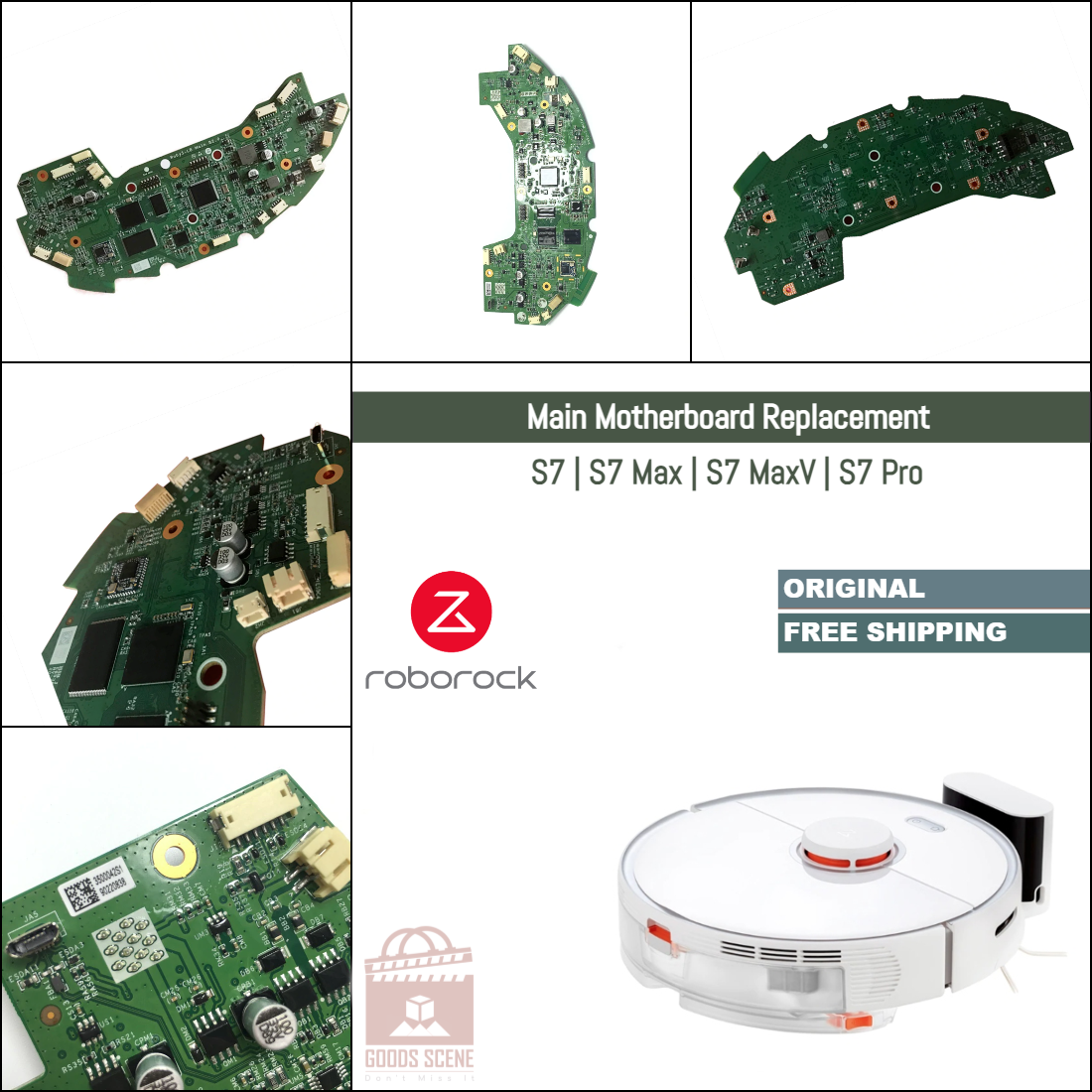 Roborock S7, S7+, S7 Max Ultra, S7 MaxV Ultra, S7 Pro Ultra | Original Spare & Repair Parts: Main PCB Motherboard Replacment