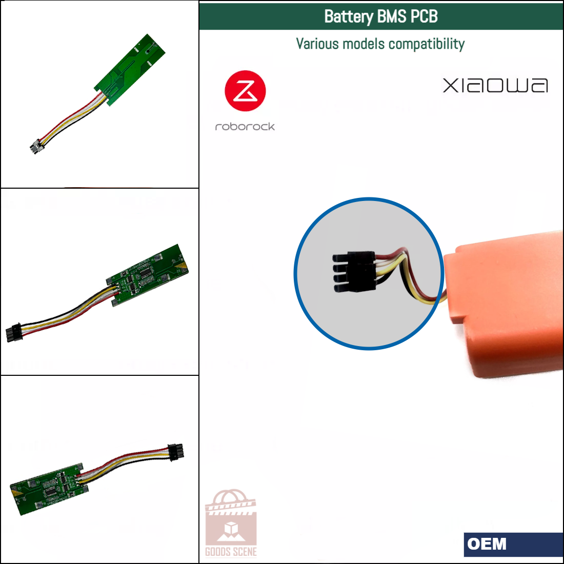 Roborock S4, S5, S6, S6 Pure, S7, S8, Q5, Q7, Q Revo MaxV Pro og forskjellige modeller | Originale reserve- og reparasjonsdeler: Batteri BMS PCB-kort