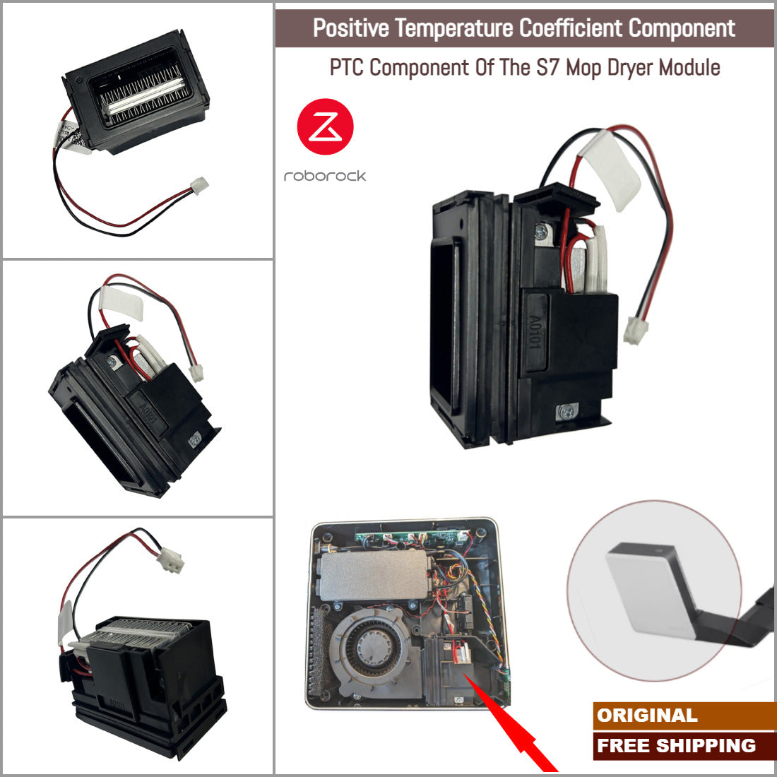 Roborock S7 MaxV Ultra & S7 Pro Ultra Auto-Empty Wash Fill Dock | Original Spare & Repair Parts For Hot Air Dryer Module: PTC Heating Module